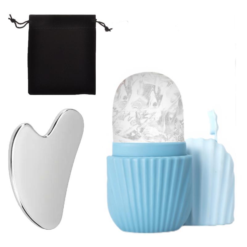 Silicone Ice Grid Scraping Plate Facial Care Tool Set