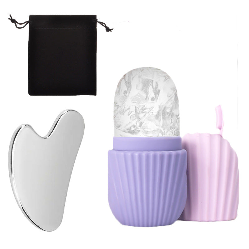 Silicone Ice Grid Scraping Plate Facial Care Tool Set