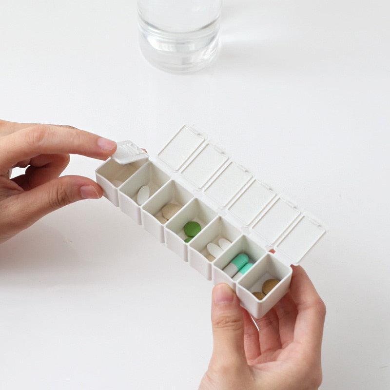 Travel Pill Box Holder Weekly Medicine Storage Organizer Container