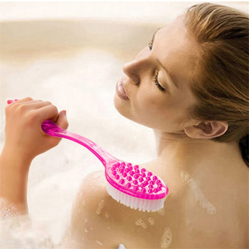 Bath Shower Sponge Scrubber Brushes With Handle Exfoliating Scrub Skin Massager Exfoliation Bathroom Brush