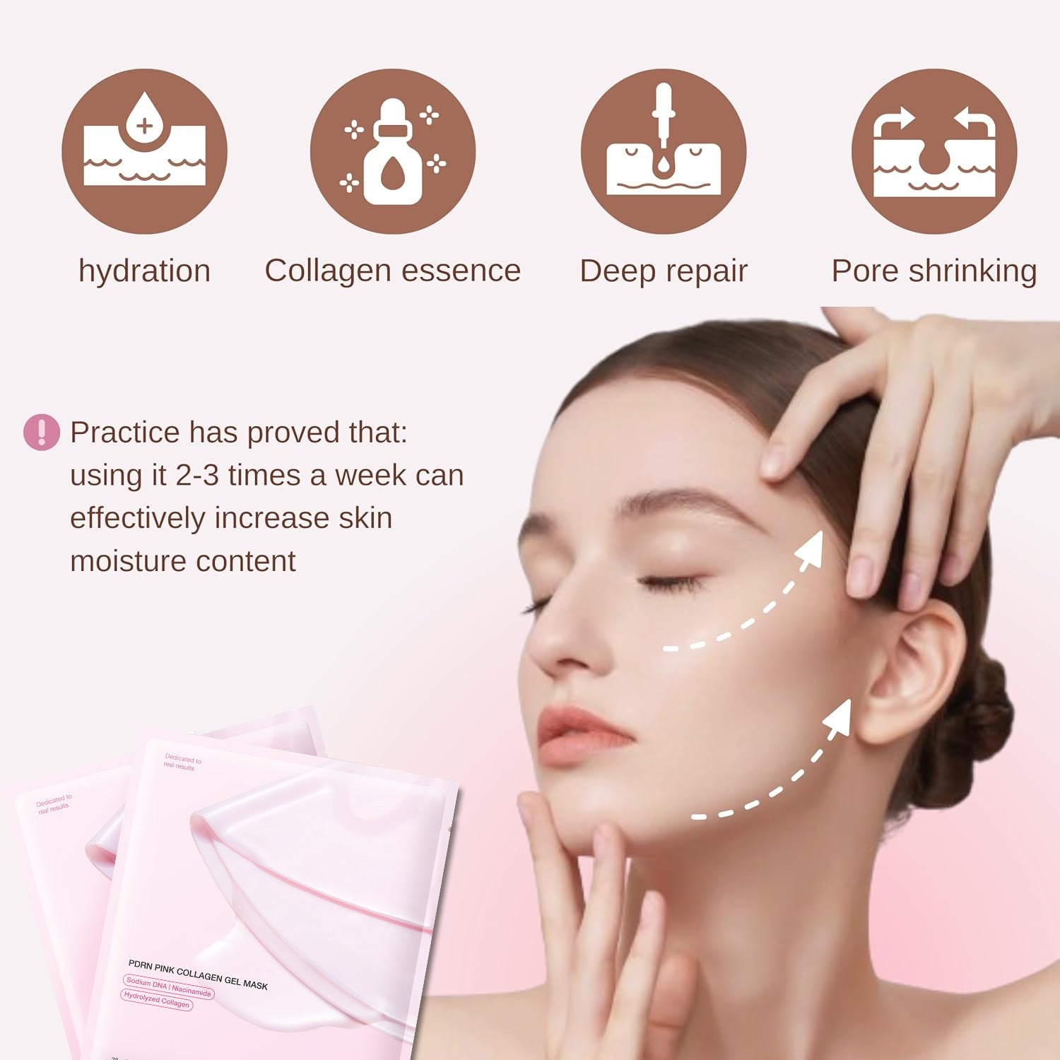 Pink Collagen facial mask Jelly Split facial mask