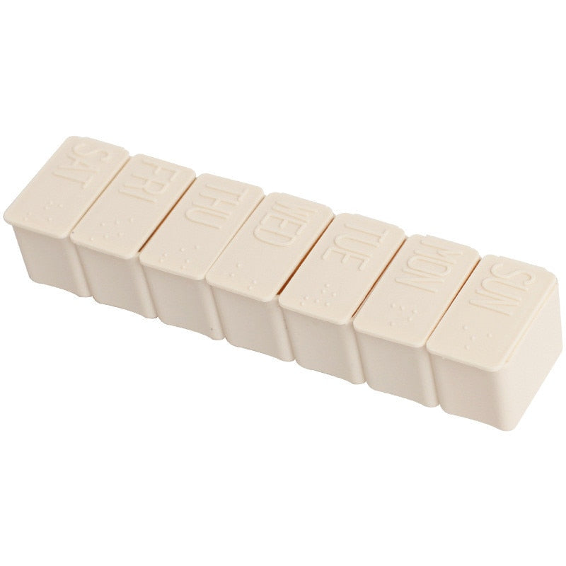 Travel Pill Box Holder Weekly Medicine Storage Organizer Container