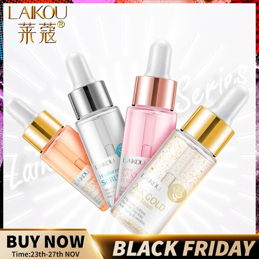Japan Sakura Essence Anti-Aging Hyaluronic Acid Pure 24K Gold Whitening Vitamin C  Face Serum
