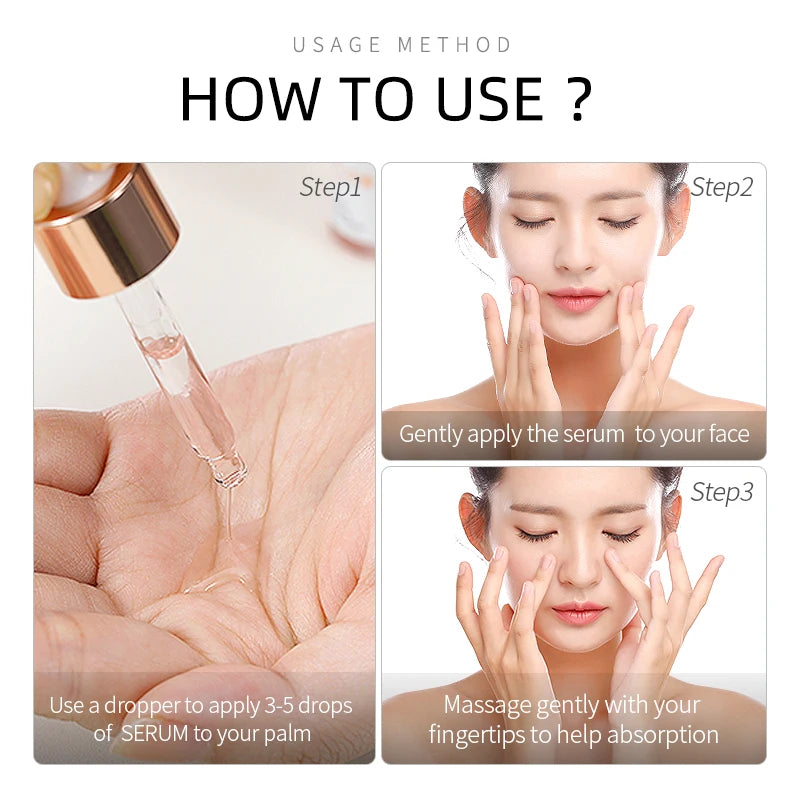 Japan Sakura Essence Anti-Aging Hyaluronic Acid Pure 24K Gold Whitening Vitamin C  Face Serum