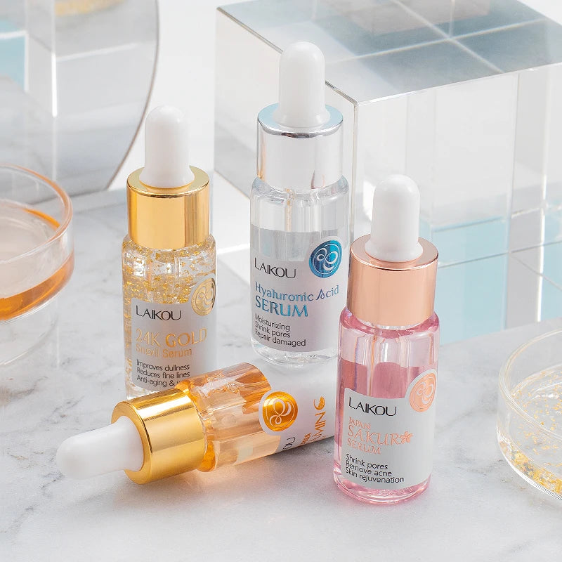 Japan Sakura Essence Anti-Aging Hyaluronic Acid Pure 24K Gold Whitening Vitamin C  Face Serum